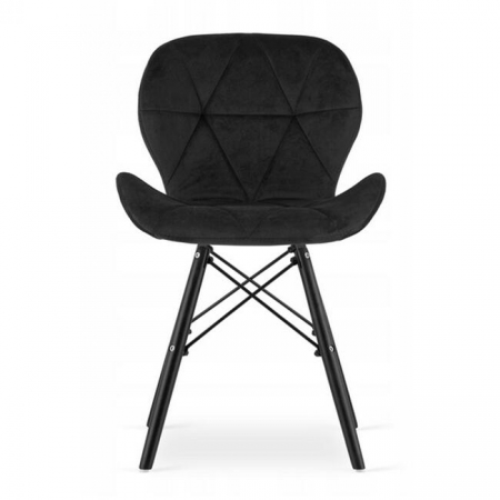 SCAUN STIL SCANDINAV, ARTOOL, LAGO VELVET, CATIFEA, LEMN, NEGRU, 47X36X73.5 CM [1]