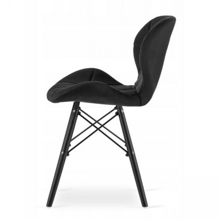 SCAUN STIL SCANDINAV, ARTOOL, LAGO VELVET, CATIFEA, LEMN, NEGRU, 47X36X73.5 CM [3]