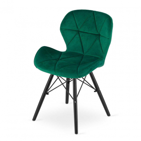 SCAUN STIL SCANDINAV, ARTOOL, LAGO VELVET, CATIFEA, LEMN, VERDE SI NEGRU, 47X52X73.5 CM [1]