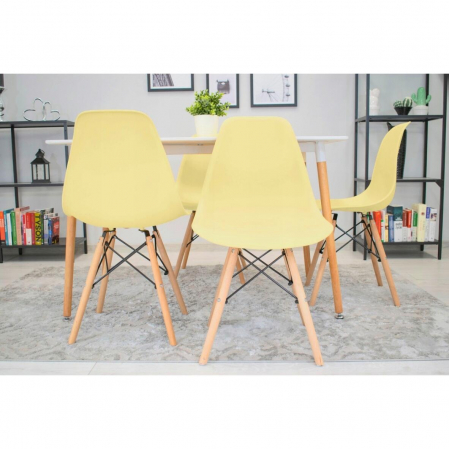 SCAUN STIL SCANDINAV, ARTOOL, OSAKA, PP, LEMN, CREM SI NATUR, 46X54X81 CM [9]