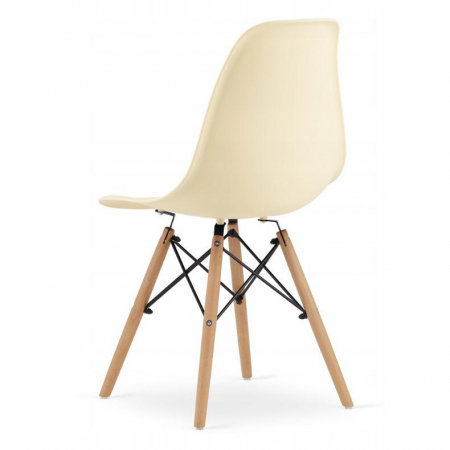 SCAUN STIL SCANDINAV, ARTOOL, OSAKA, PP, LEMN, CREM SI NATUR, 46X54X81 CM [4]