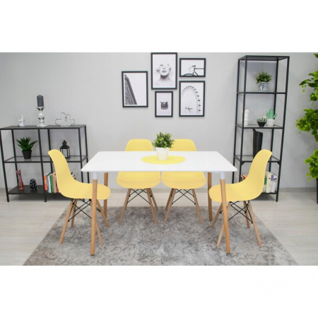 SCAUN STIL SCANDINAV, ARTOOL, OSAKA, PP, LEMN, CREM SI NATUR, 46X54X81 CM [10]