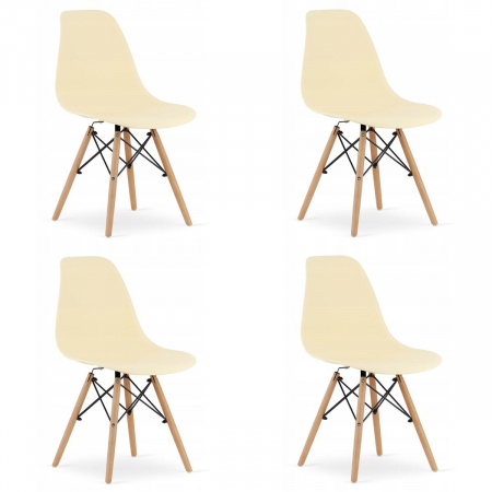 SCAUN STIL SCANDINAV, ARTOOL, OSAKA, PP, LEMN, CREM SI NATUR, 46X54X81 CM [2]