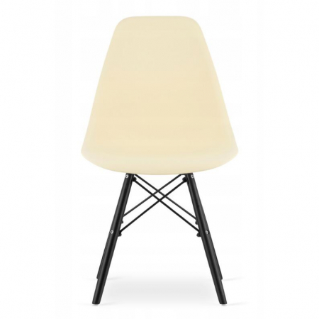 SET 4 SCAUNE STIL SCANDINAV, ARTOOL, OSAKA, PP, LEMN, CREM SI NEGRU, 46X54X81 CM [3]