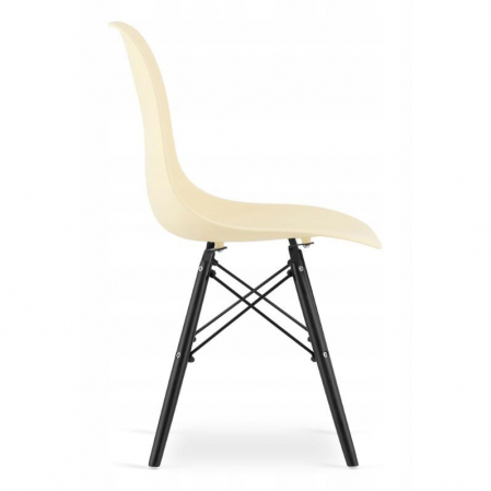 SET 4 SCAUNE STIL SCANDINAV, ARTOOL, OSAKA, PP, LEMN, CREM SI NEGRU, 46X54X81 CM [5]