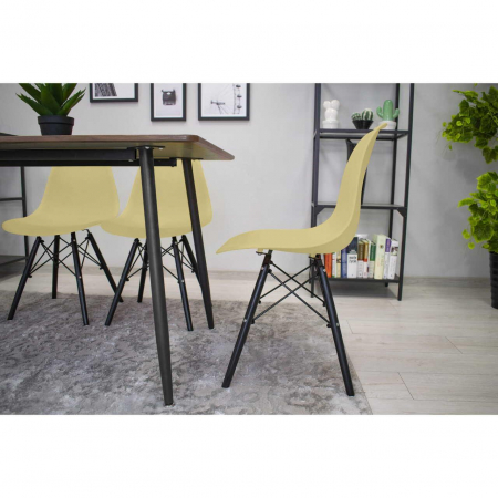 SCAUN STIL SCANDINAV, ARTOOL, OSAKA, PP, LEMN, CREM SI NEGRU, 46X54X81 CM [16]