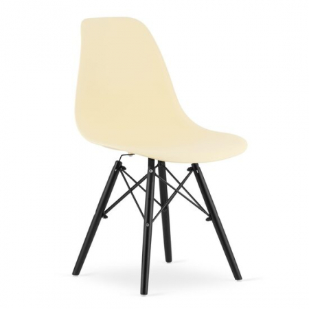 Scaune - SCAUN STIL SCANDINAV, ARTOOL, OSAKA, PP, LEMN, CREM SI NEGRU, 46X54X81 CM