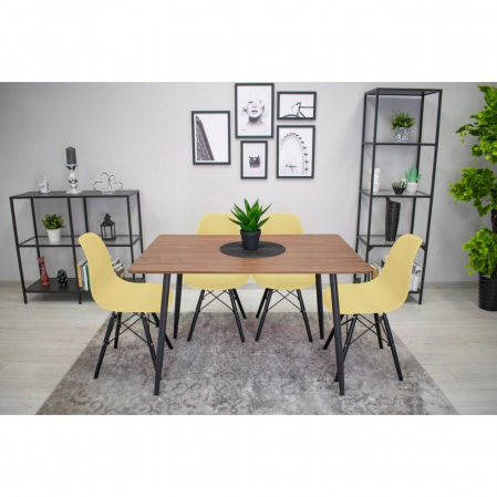 SET 4 SCAUNE STIL SCANDINAV, ARTOOL, OSAKA, PP, LEMN, CREM SI NEGRU, 46X54X81 CM [10]