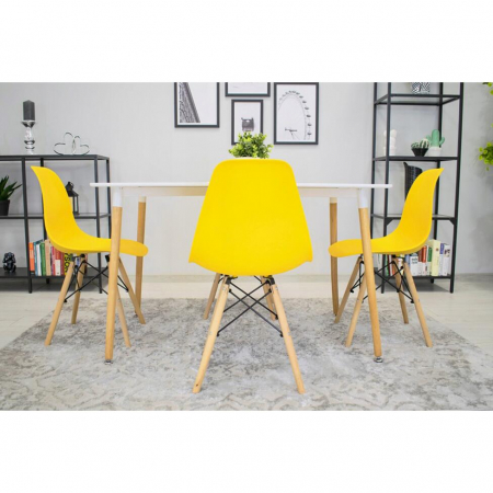 SCAUN STIL SCANDINAV, ARTOOL, OSAKA, PP, LEMN, GALBEN, 46X54X81 CM [10]