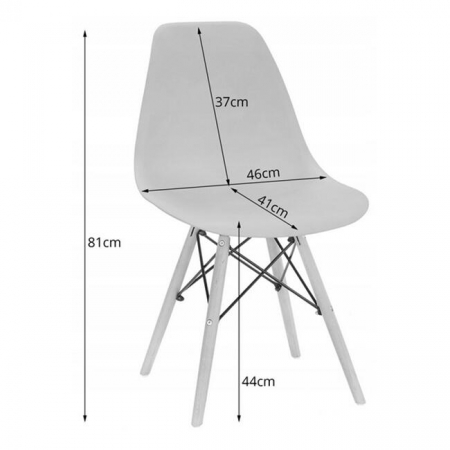SCAUN STIL SCANDINAV, ARTOOL, OSAKA, PP, LEMN, GALBEN, 46X54X81 CM [2]