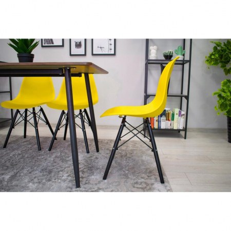 SCAUN STIL SCANDINAV, ARTOOL, OSAKA, PP, LEMN, GALBEN SI NEGRU, 46X54X81 CM [9]