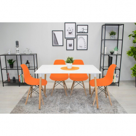 SCAUN STIL SCANDINAV, ARTOOL, OSAKA, PP, LEMN, PORTOCALIU SI NATUR, 46X54X81 CM [10]