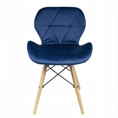 SCAUN STIL SCANDINAV, CATIFEA, LEMN, ALBASTRU, 46X50X73 CM, VELVET [2]