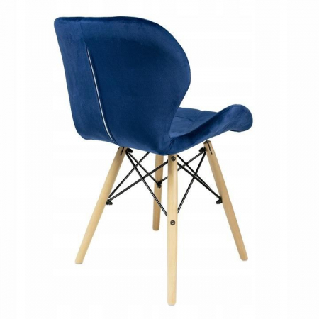 SCAUN STIL SCANDINAV, CATIFEA, LEMN, ALBASTRU, 46X50X73 CM, VELVET [4]
