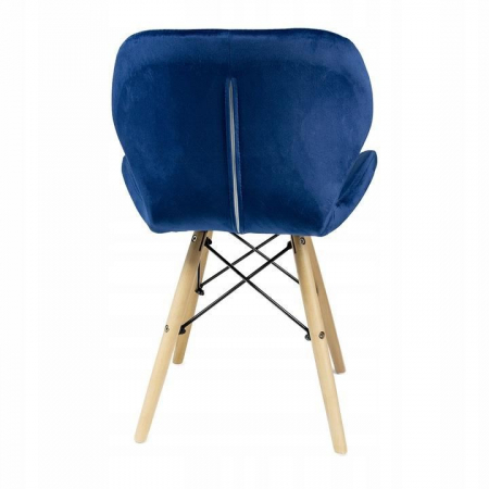 SCAUN STIL SCANDINAV, CATIFEA, LEMN, ALBASTRU, 46X50X73 CM, VELVET [1]