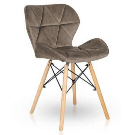 Scaune stil snadinav - SCAUN STIL SCANDINAV, CATIFEA, LEMN, BEJ, 46X50X73 CM, VELVET