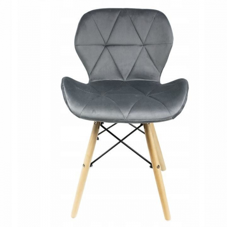 SCAUN STIL SCANDINAV, CATIFEA, LEMN, GRI, 46X50X73 CM, VELVET [4]
