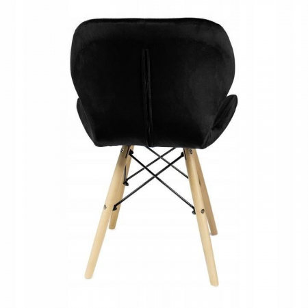 SCAUN STIL SCANDINAV, CATIFEA, NEGRU SI NATUR, 46X50X73 CM, VELVET [2]