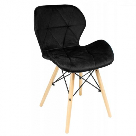 Scaune stil snadinav - SCAUN STIL SCANDINAV, CATIFEA, NEGRU SI NATUR, 46X50X73 CM, VELVET