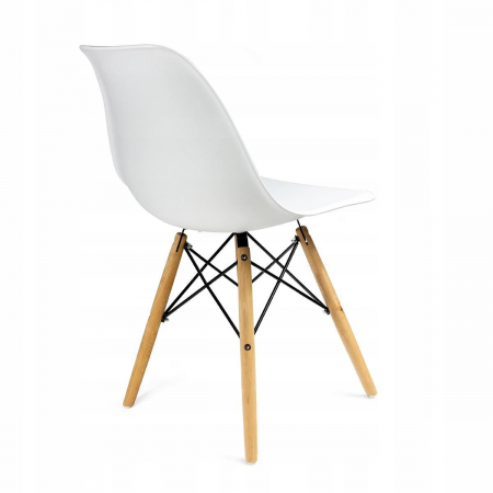 SCAUN STIL SCANDINAV, PLASTIC, LEMN, ALB, 46X52X81 CM, EVA [5]