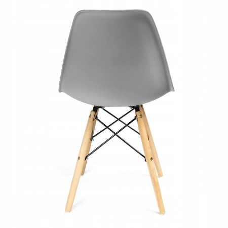 SCAUN STIL SCANDINAV, PLASTIC, LEMN, GRI, 46X52X81 CM, EVA [3]
