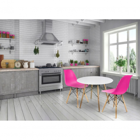 SCAUN STIL SCANDINAV, PLASTIC, LEMN, ROZ, 45X55X79.5 CM, EVA [8]
