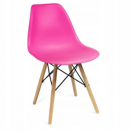 Scaune stil snadinav - SCAUN STIL SCANDINAV, PLASTIC, LEMN, ROZ, 45X55X79.5 CM, EVA