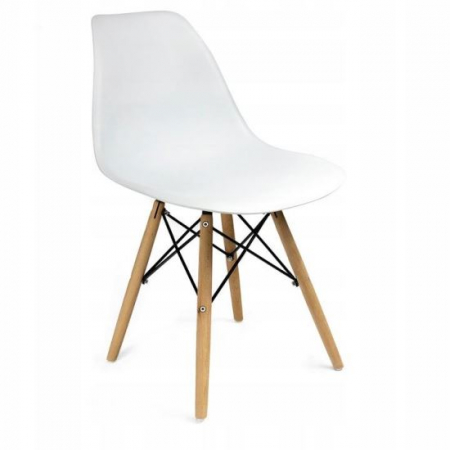 Scaune stil snadinav - SCAUN STIL SCANDINAV, PLASTIC, METAL, LEMN, ALB, 46X52X81 CM, EVA