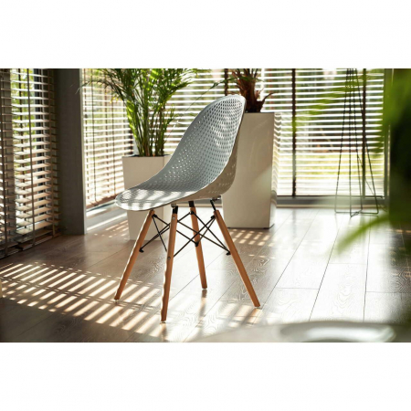 SCAUN STIL SCANDINAV, PP, LEMN, GRI, 45X56X77 CM, CAVA [9]