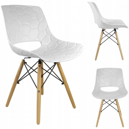 SCAUN STIL SCANDINAV, PP, LEMN, MAX 100 KG, ALB, 45X55X78 CM, LARS [7]