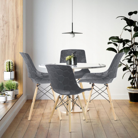 SCAUN STIL SCANDINAV, PP, LEMN, MAX 100 KG, GRI, 45X55X78 CM, LARS [6]