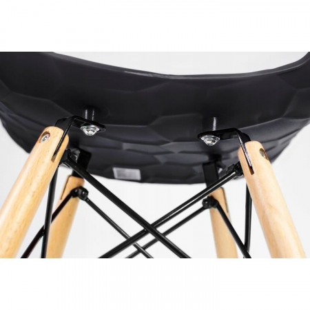 SCAUN STIL SCANDINAV, PP, LEMN, MAX 100 KG, NEGRU, 45X55X78 CM, LARS [2]