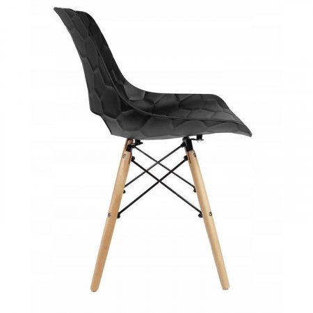 SCAUN STIL SCANDINAV, PP, LEMN, MAX 100 KG, NEGRU, 45X55X78 CM, LARS [3]