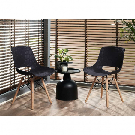 SCAUN STIL SCANDINAV, PP, LEMN, MAX 100 KG, NEGRU, 45X55X78 CM, LARS [9]