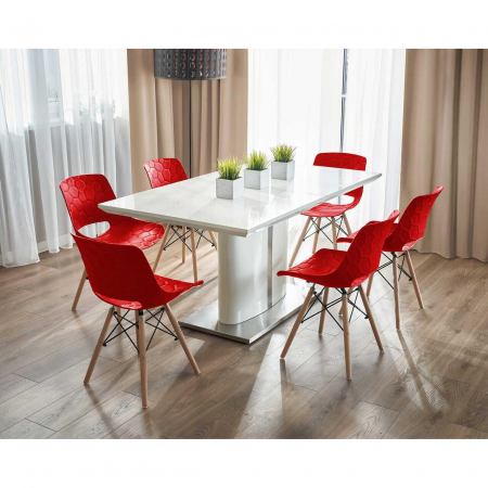 SCAUN STIL SCANDINAV, PP, LEMN, MAX 100 KG, ROSU, 45X55X78 CM, LARS [9]