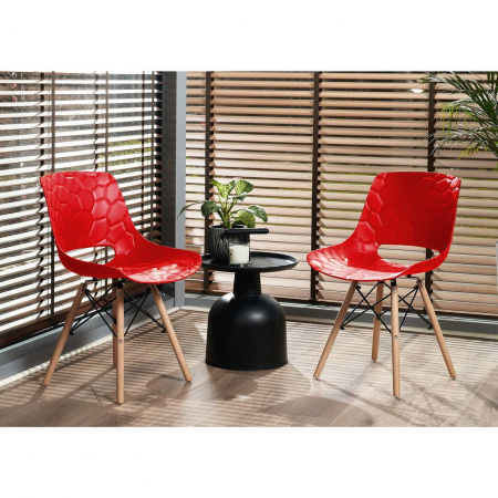 SCAUN STIL SCANDINAV, PP, LEMN, MAX 100 KG, ROSU, 45X55X78 CM, LARS [10]