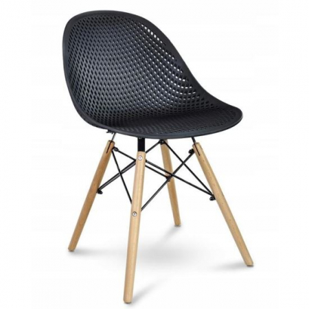 Scaune stil snadinav - SCAUN STIL SCANDINAV, PP, LEMN, NEGRU, 45X56X77 CM, CAVA