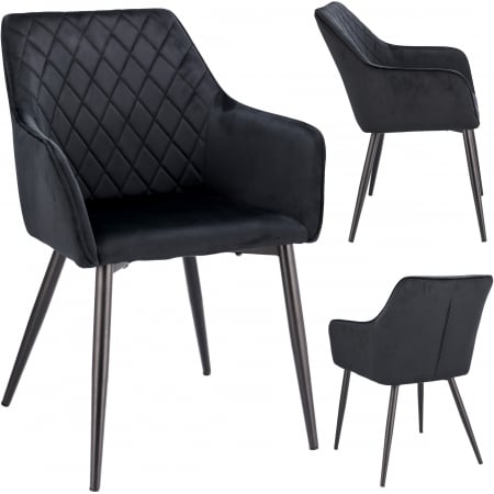 Scaune - Scaun tapițat,velur negru, APIS
