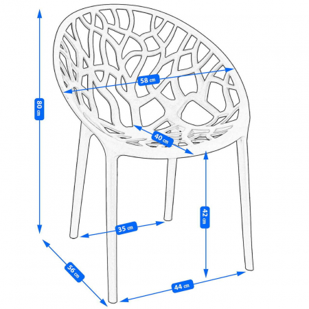 SCAUN TERASA/BISTRO, JUMI, ALBERO, PP, GRI, 58X56X80 CM [3]