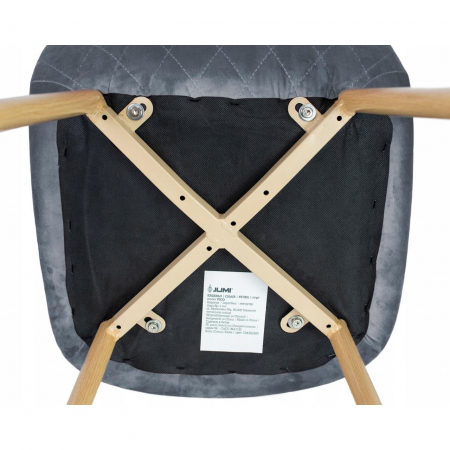 SCAUN TIP SCANDINAV, CATIFEA, MODEL CUSATURA PE SPATE, GRI SI NATUR, MAX 100 KG, 44X52X85 CM, VIGO [1]