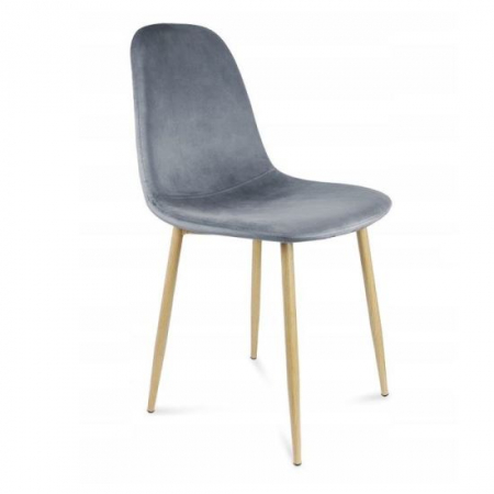 Scaune stil snadinav - SCAUN TIP SCANDINAV, CATIFEA, MODEL CUSATURA PE SPATE, GRI SI NATUR, MAX 100 KG, 44X52X85 CM, VIGO