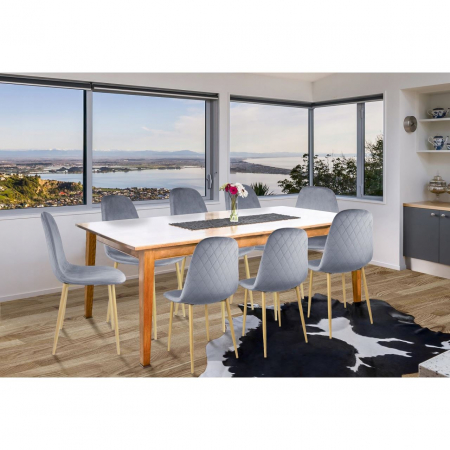 SCAUN TIP SCANDINAV, CATIFEA, MODEL CUSATURA PE SPATE, GRI SI NATUR, MAX 100 KG, 44X52X85 CM, VIGO [7]