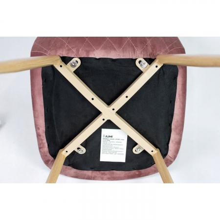 SCAUN TIP SCANDINAV, CATIFEA, MODEL CUSATURA PE SPATE, ROZ SI NATUR, MAX 100 KG, 44X52X85 CM, VIGO [2]