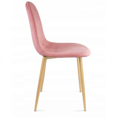 SCAUN TIP SCANDINAV, CATIFEA, MODEL CUSATURA PE SPATE, ROZ SI NATUR, MAX 100 KG, 44X52X85 CM, VIGO [6]