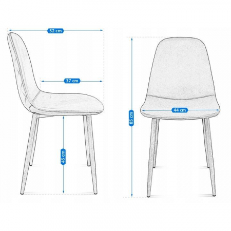 SCAUN TIP SCANDINAV, CATIFEA, MODEL CUSATURA PE SPATE, ROZ SI NATUR, MAX 100 KG, 44X52X85 CM, VIGO [7]