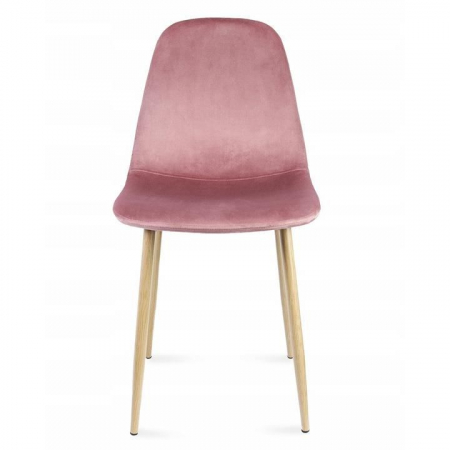 SCAUN TIP SCANDINAV, CATIFEA, MODEL CUSATURA PE SPATE, ROZ SI NATUR, MAX 100 KG, 44X52X85 CM, VIGO [5]