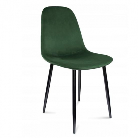 Scaune stil snadinav - SCAUN TIP SCANDINAV, CATIFEA, MODEL CUSATURA PE SPATE, VERDE INCHIS SI NEGRU, MAX 100 KG, 44X52X85 CM, VIGO