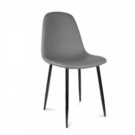 Scaune stil snadinav - SCAUN TIP SCANDINAV, TAPITAT, PIELE ECOLOGICA, MODEL CUSATURA PE SPATE, GRI SI NEGRU, MAX 100 KG, 44X52X85 CM, VIGO