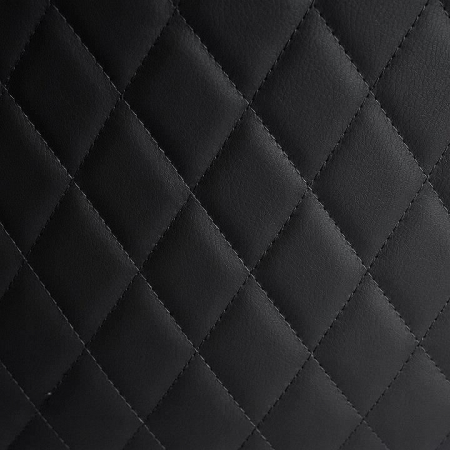 SCAUN TIP SCANDINAV, TAPITAT, PIELE ECOLOGICA, MODEL CUSATURA PE SPATE, NEGRU, MAX 100 KG, 44X52X85 CM, VIGO [5]