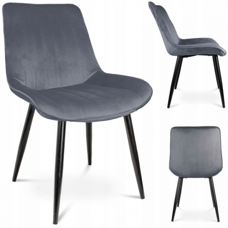 SCAUNE BUCATARIE/LIVING, CATIFEA, METAL, GRI, SET 4 BUC, 54X61X83 CM, VIVA [7]
